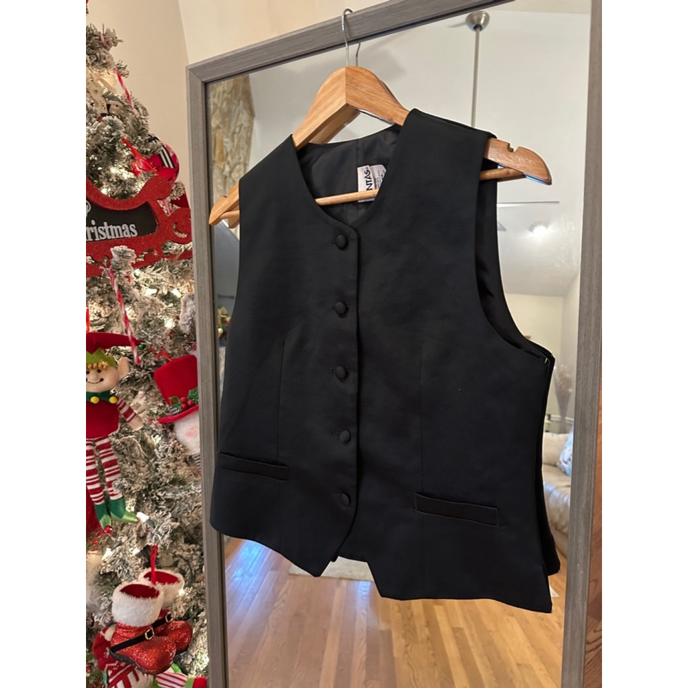 Cintas Black Button Down Vest Men's Small